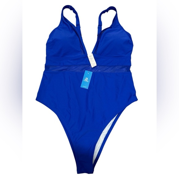 CUPSHE One Piece Swimsuit V Neck Mesh Sheer Tummy Control Bathing Suit Size 2X - Picture 5 of 5